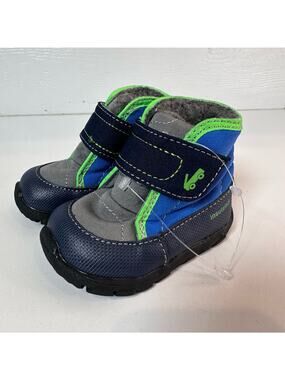 See Kai Run, Toddler Winter Boots, US Size 4 Black/Blue/Gray Insulated Fur Loop